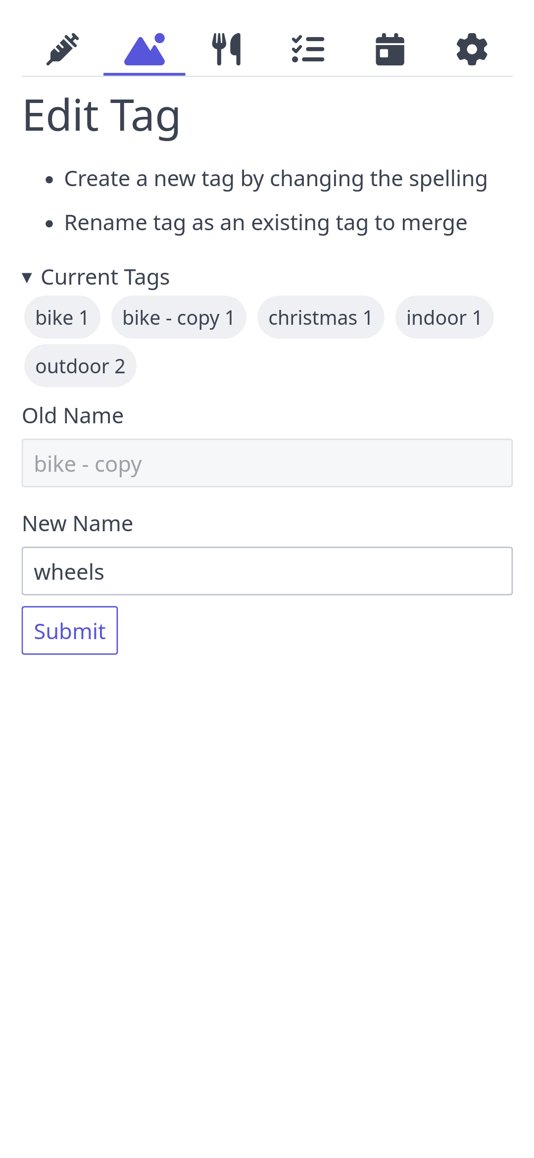 Edit a Tag